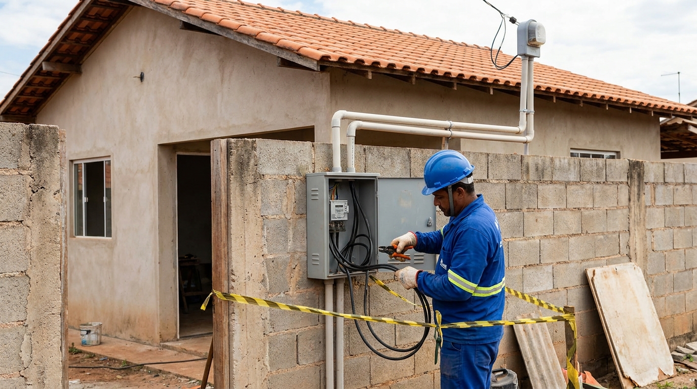 Eletricista instalando padrao de energia em Limeira‑SP