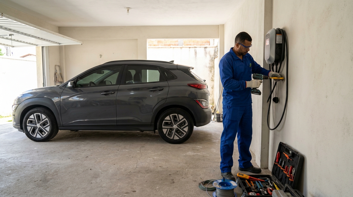 Instalacao de carregador de carro eletrico em Limeira‑SP