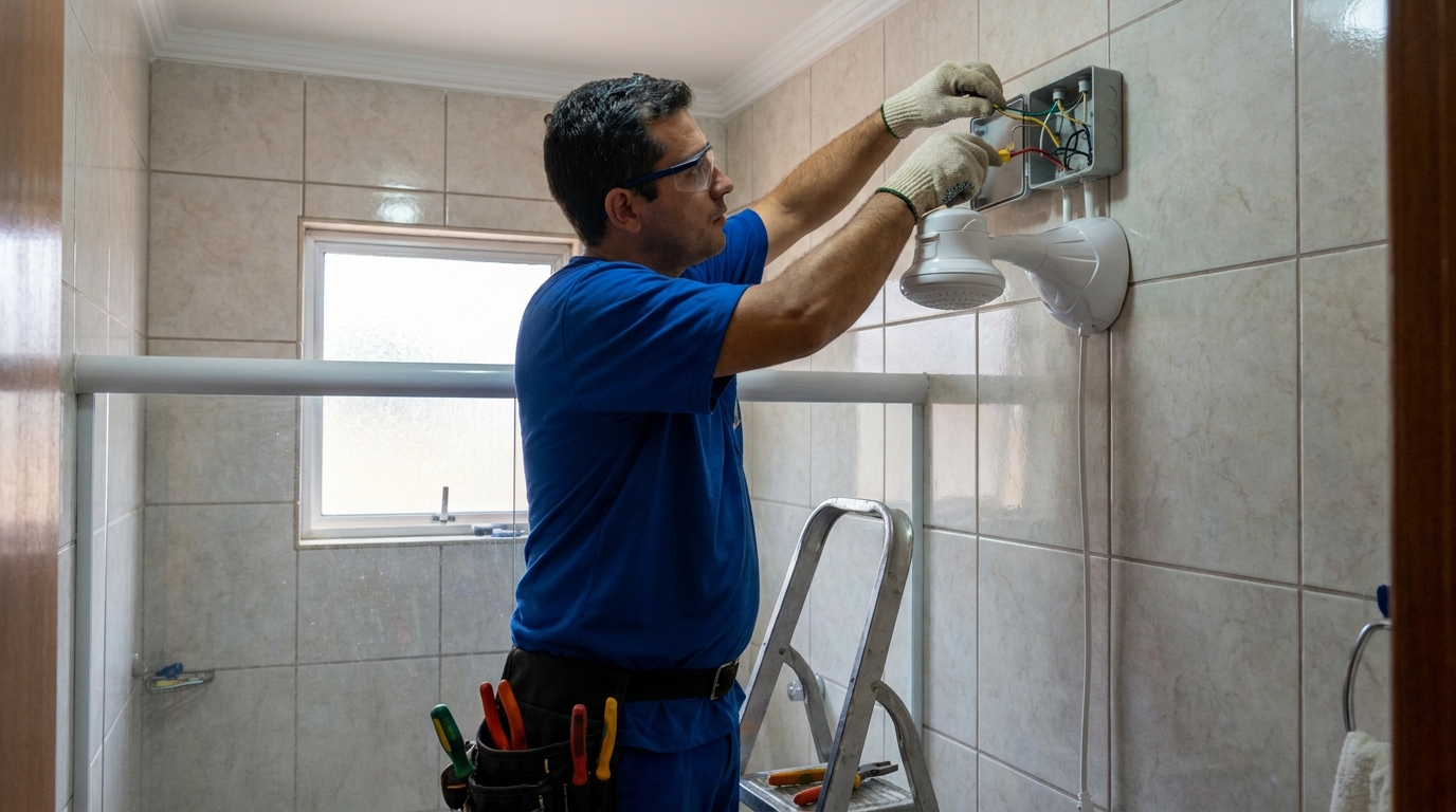 Instalacao de chuveiro eletrico profissional em Limeira‑SP