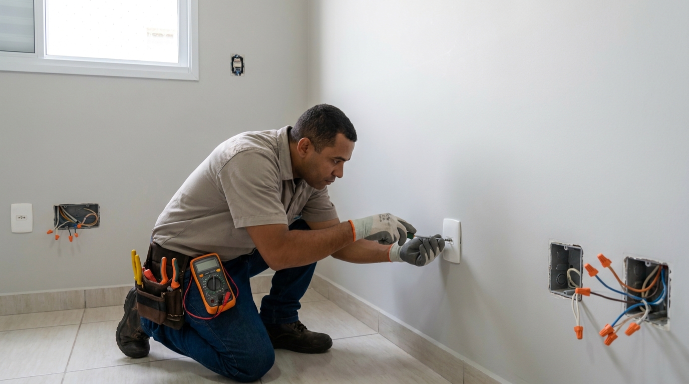 Instalacao de tomada e interruptor em Limeira‑SP