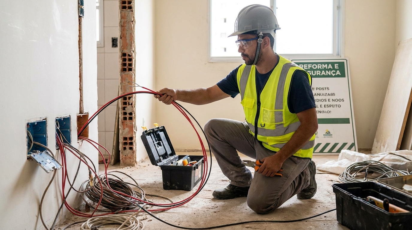 Troca de fiacao eletrica em Limeira‑SP