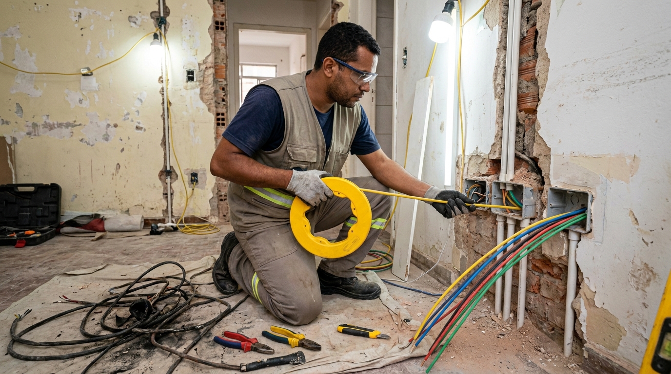 Troca de fiacao eletrica profissional em Limeira‑SP