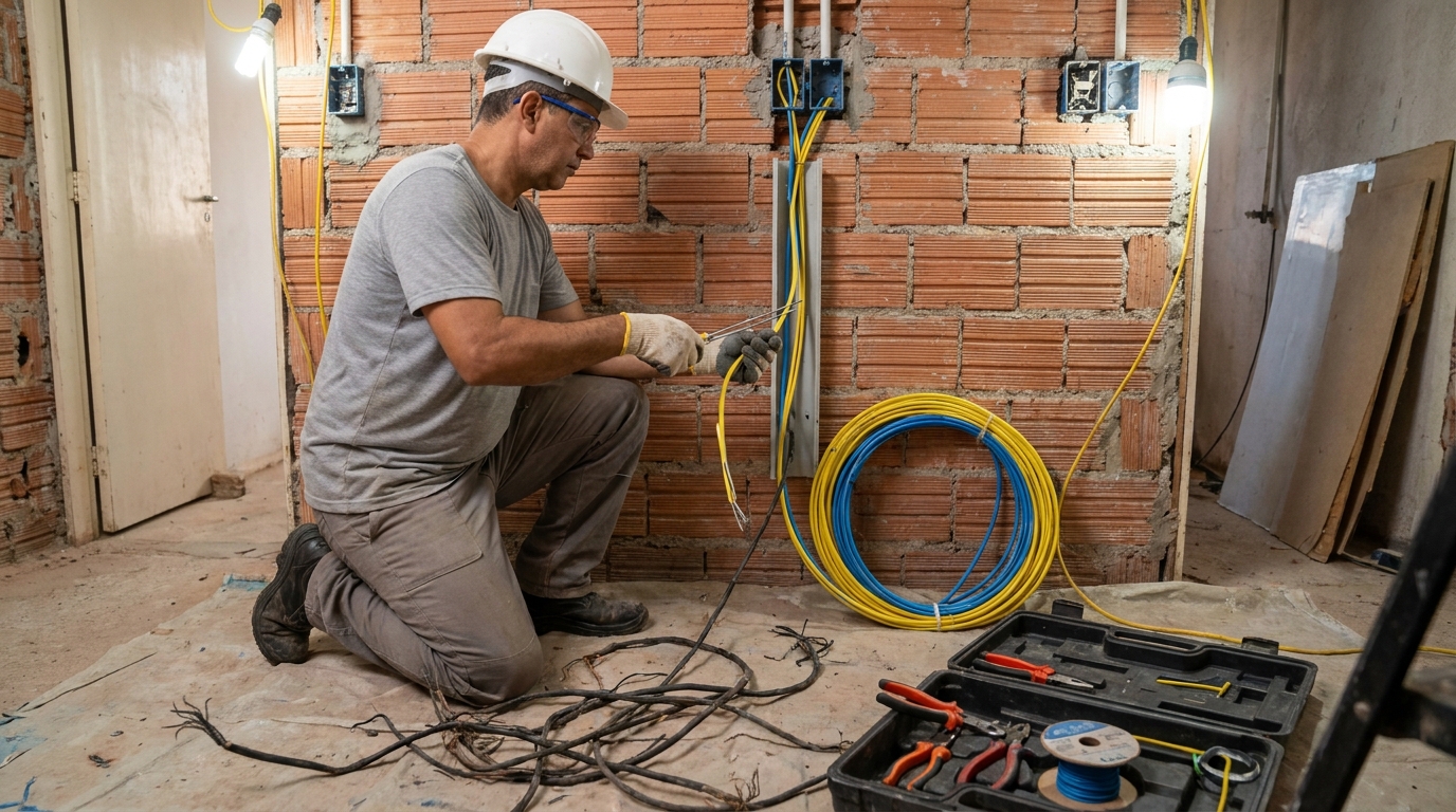 Troca de fiacao eletrica residencial em Limeira‑SP