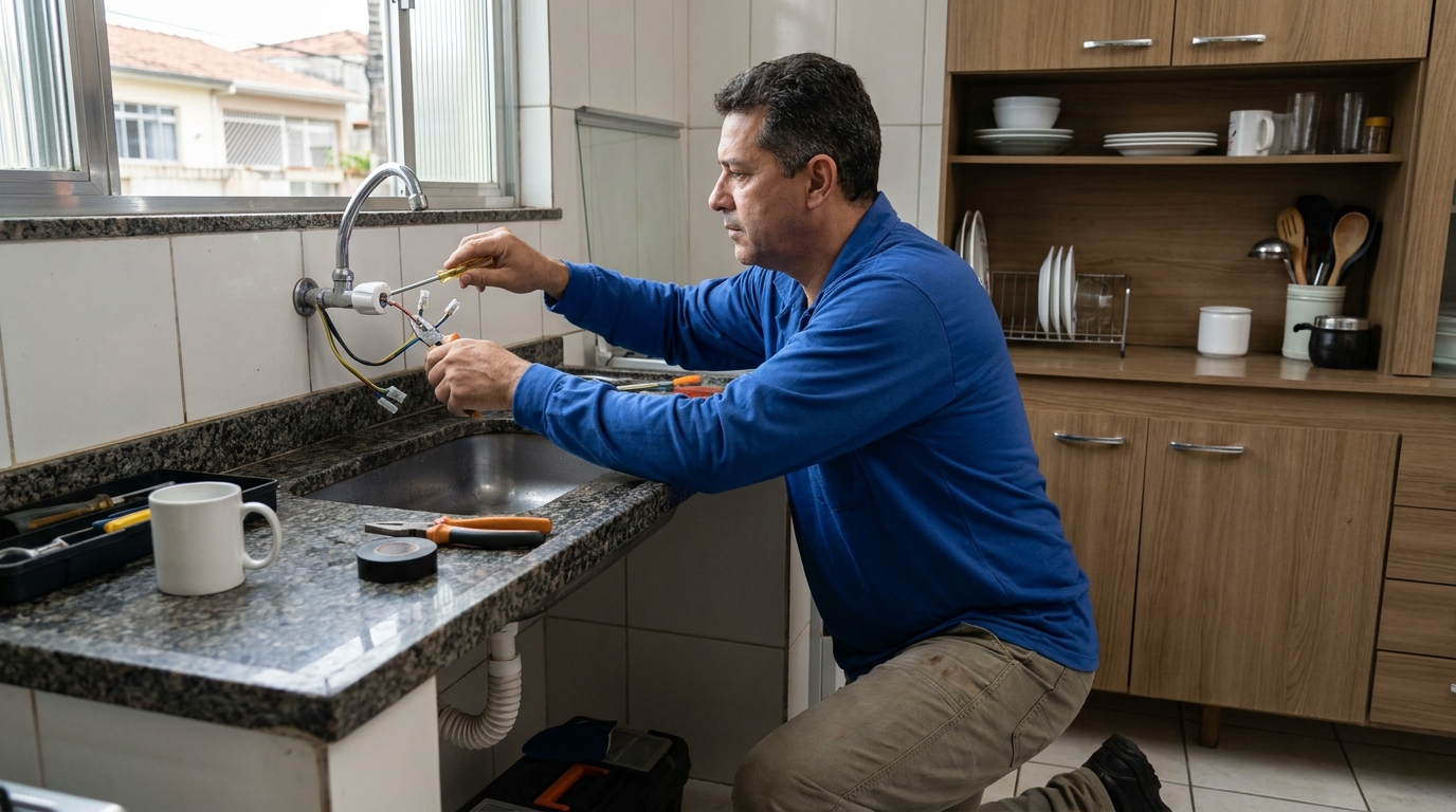 Troca de torneira eletrica em Limeira‑SP